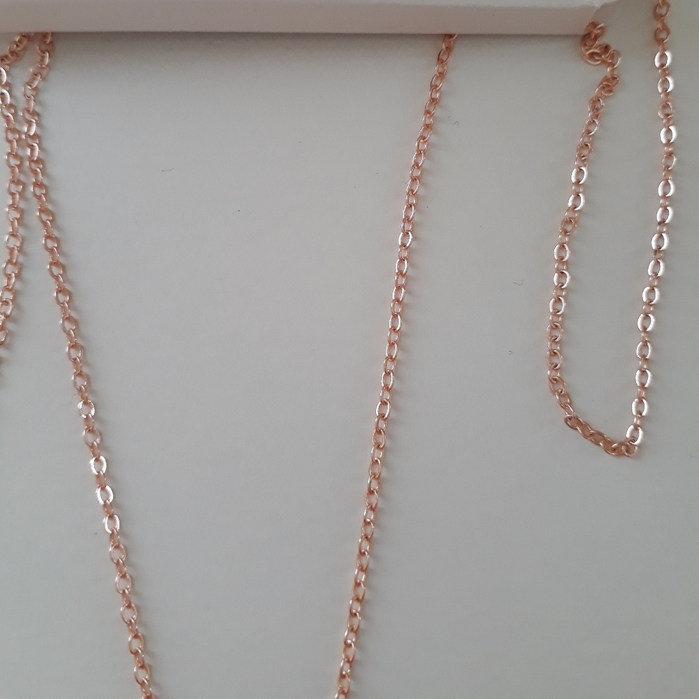 Rose Gold Turquoise Mid Length Charm Necklace - Picture 7 of 7
